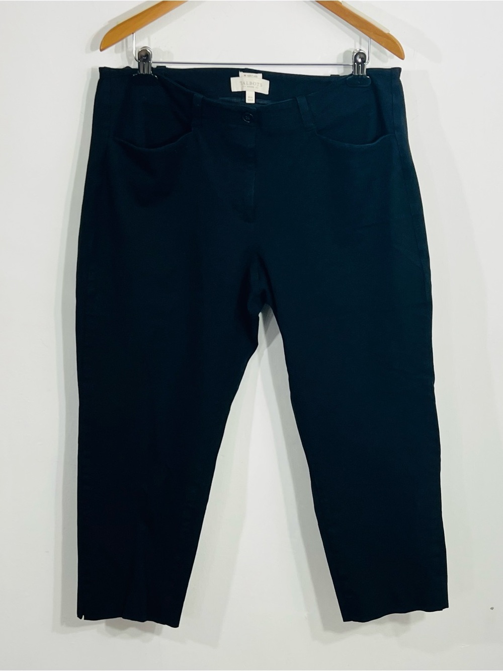 Tabots Heritage Black Elastic Waist Size 16W Casual High Rise Pants 24" Inseam